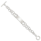 Sterling Silver Double Strand Oval Link ID Bracelet